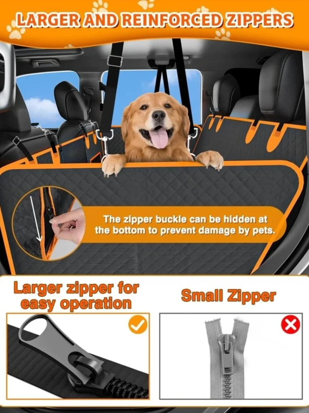 Back Seat Extender for Dogs, Dog Car Seat Cover for Back Seat with Waterproof L